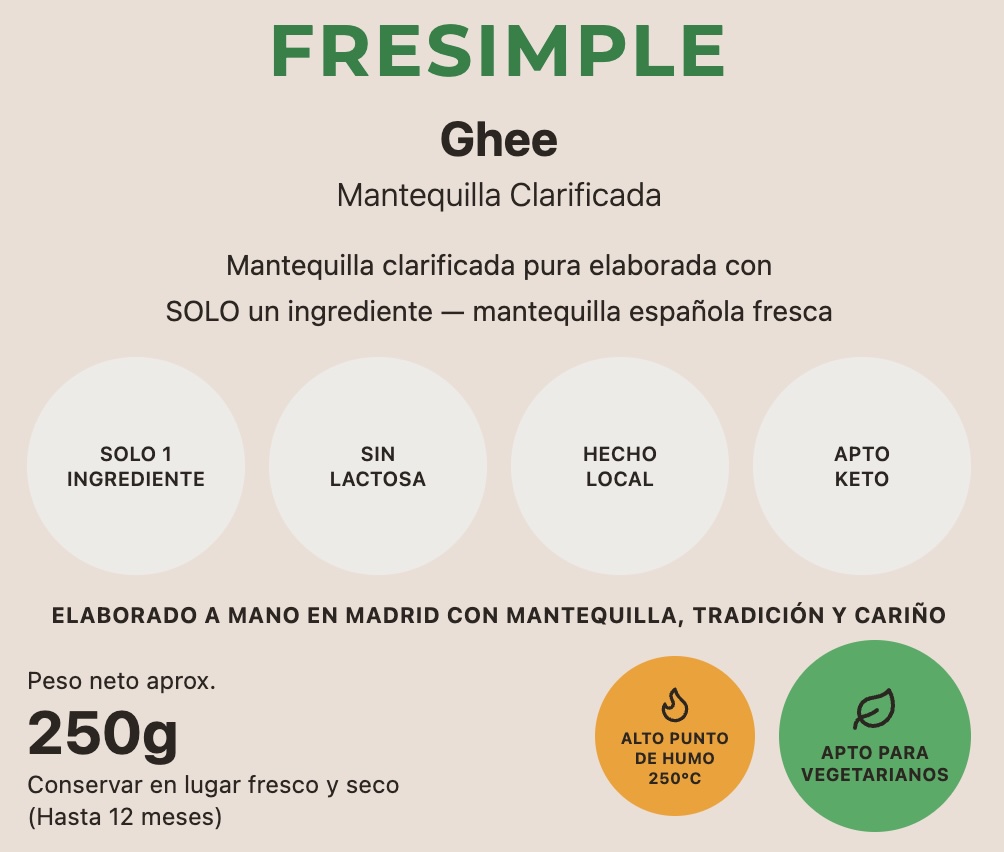 Ghee Fresimple - Vista Frontal