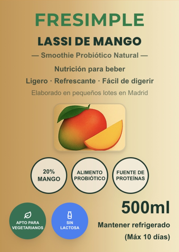 Smoothie Mango Sin Lactosa - Etiqueta Frontal